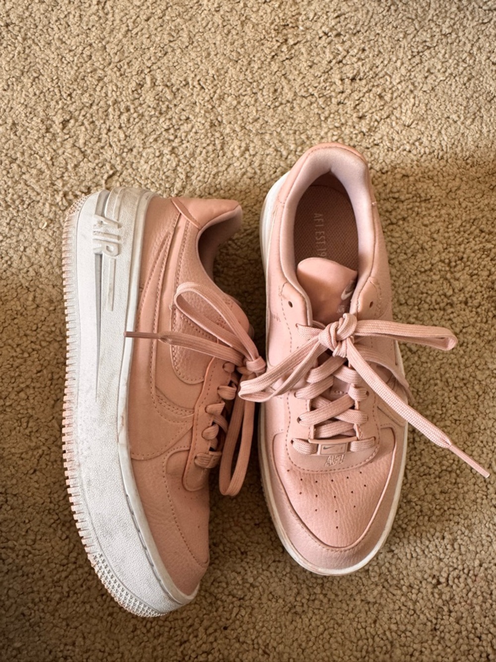 Nike Women's Pink Air Force 1 PLT.AF.ORM sneakers